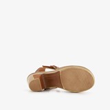 Dames sandalen met hak cognac