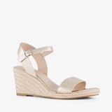 Tamaris espadrilles met sleehak metallic goud