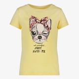 TwoDay meisjes T-shirt met kat en strik geel