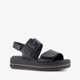 Softline dames sandalen met sleehak zwart