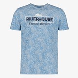 Unsigned heren T-shirt met print en opdruk blauw