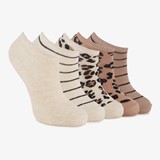 5 paar meisjes sneakersokken beige bruin