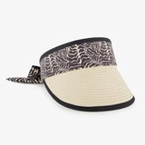 Dames zonneklep beige zwart