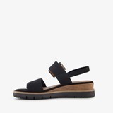 Dames sandalen met sleehak zwart