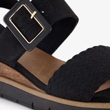 Dames sandalen met sleehak zwart