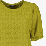 Dames top met broderie groen