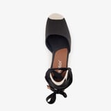 Dames sleehak espadrilles met strik zwart