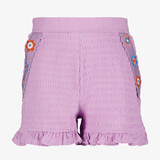 MyWay meisjes short met geborduurde bloemen lila