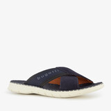 Bugatti leren heren slippers cognac blauw