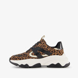 Dames dad sneakers met panterprint zwart