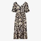 TwoDay dames jurk met print beige zwart