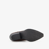 Suede dames western laarzen met panterprint bruin