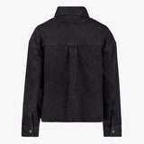 Dames denim overshirt met strass steentjes zwart