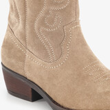 Suède dames cowboylaarzen beige