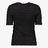 Dames top met structuur zwart