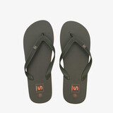 Heren teenslippers groen met oranje details