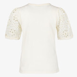 T-shirt met broderie mouwen wit