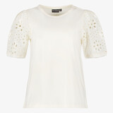 TwoDay T-shirt met broderie mouwen wit