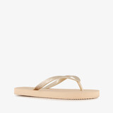 Meisjes teenslippers met glitters geel goud