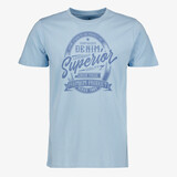 Unsigned heren T-shirt met tekstopdruk blauw