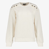 TwoDay dames sweater met sierknopen beige
