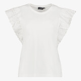 TwoDay dames top met vlindermouwen en broderie wit