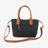 Dames schoudertas zwart cognac