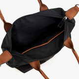 Dames schoudertas zwart cognac