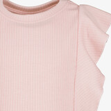 Meisjes rib top met ruches lichtroze