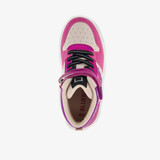 Hoge meisjes sneakers roze met glitters