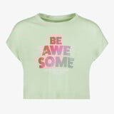 Osaga cropped meisjes sport T-shirt met opdruk groen