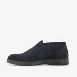 Suède heren instappers donkerblauw
