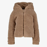 TwoDay meisjes teddy jas met capuchon lichtbruin