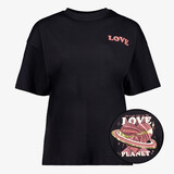 TwoDay dames T-shit met backprint zwart roze