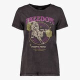 TwoDay dames acid T-shirt met opdruk zwart