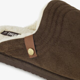 Heren pantoffels met teddy voering bruin