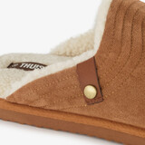Heren pantoffels met teddy voering cognac