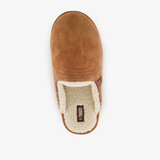 Heren pantoffels met teddy voering cognac
