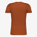 Heren T-shirt katoen ronde hals bruin