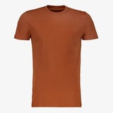 Unsigned heren T-shirt katoen ronde hals bruin