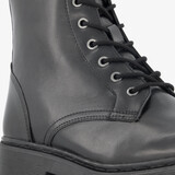 Leren dames veterboots zwart