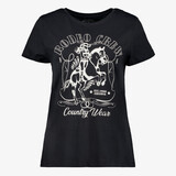 TwoDay dames T-shirt met cowgirl opdruk zwart