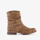 Dames enkellaarsjes met gesp cognac