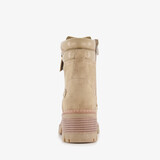 Dames veterboots met hak beige