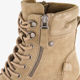 Dames veterboots met hak beige