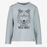 Unsigned jongens shirt met lange mouwen en wolvenkop blauw