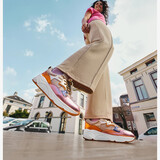 Leren dames dad sneakers metallic