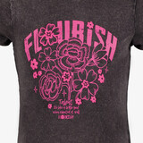 Acid wash meisjes T-shirt met opdruk