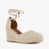 Blue Box dames sleehak espadrilles met strik beige