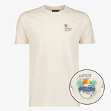 Unsigned heren T-shirt met backprint beige